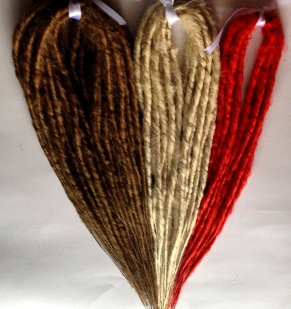 55 DE Double Ended Dreads Dreadlocks Hair Extensions Brown Blonde Red Synthetic